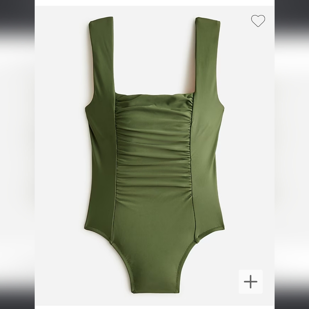 J. Crew ruched square neck one-piece swimsuit